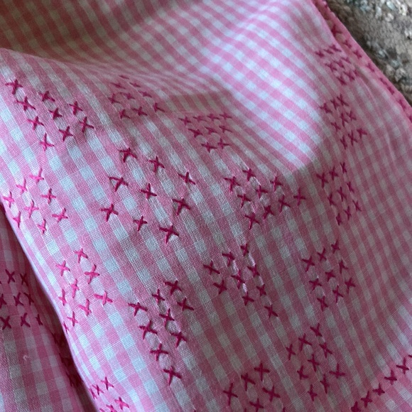 Vintage pink check cotton apron - Picture 2 of 2